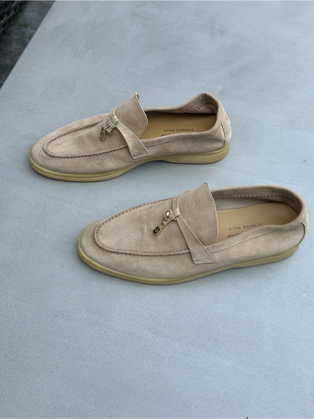 Loro Piana Charms Walk Beige Suede Loafers EU 38 - Picture 2 of 8